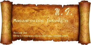 Maszarovics István névjegykártya