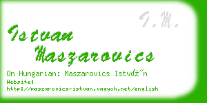 istvan maszarovics business card